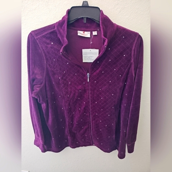Quacker Factory Women's Velvet Purple Jacket - Picture 1 of 3